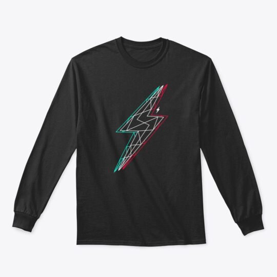 Glitched Black Long Sleeve T-shirt