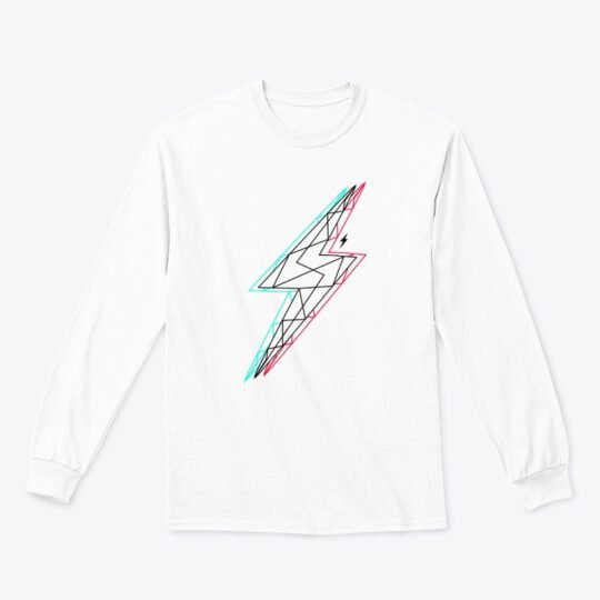 Glitched White Long Sleeve T-shirt